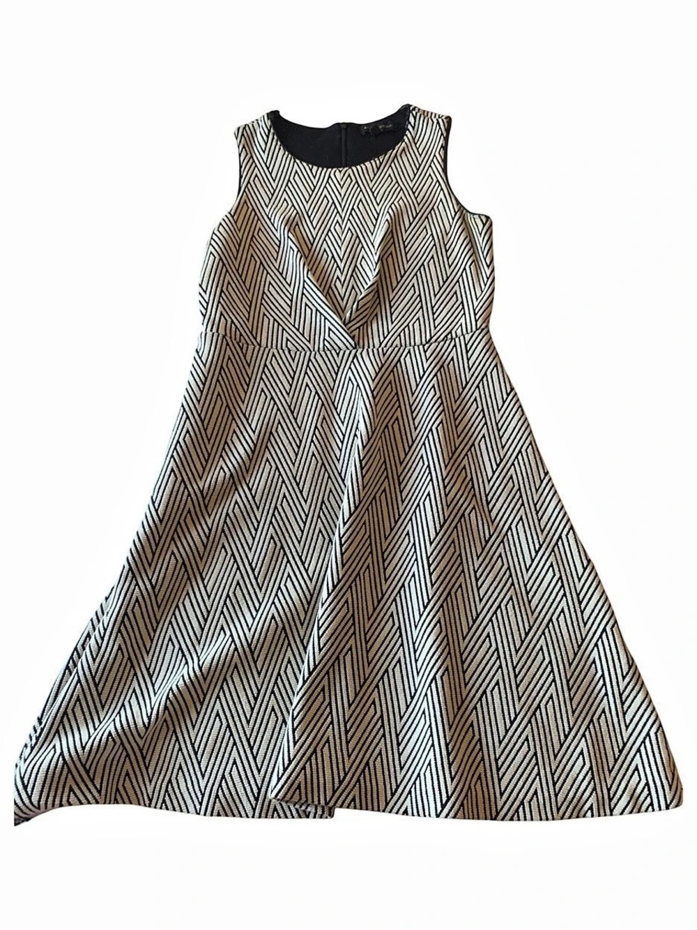 Banana Republic Geometric Mini Dress in Black & Brown